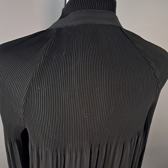 Lauren Ralph Lauren BlackDuong Pleated Georgette Tie Neck Long Sleeve Blouse Sm - Picture 4 of 7